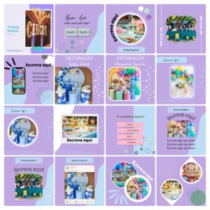 Pack Canva Decoração de Festas Template Canva 65 Artes + Bônus