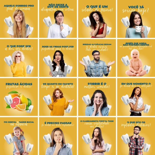 Pack Canva Dentista Odonto Template Canva 200 Artes + Legendas