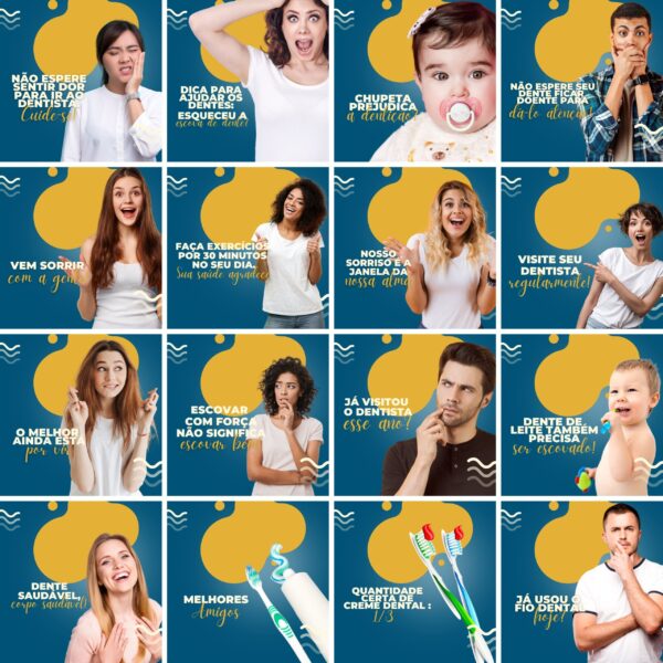 Pack Canva Dentista Odonto Template Canva 200 Artes + Legendas