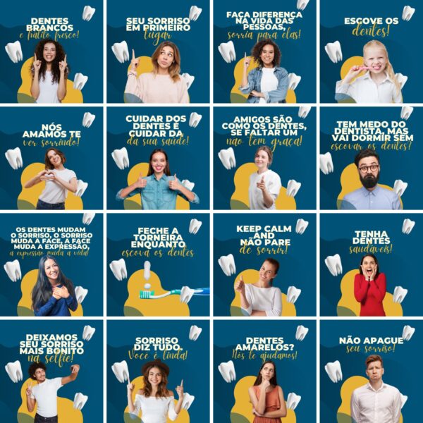Pack Canva Dentista Odonto Template Canva 200 Artes + Legendas