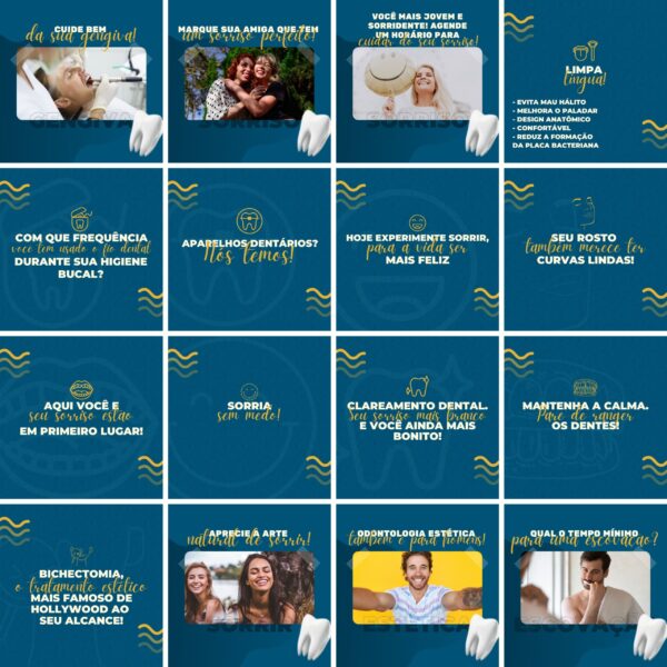 Pack Canva Dentista Odonto Template Canva 200 Artes + Legendas