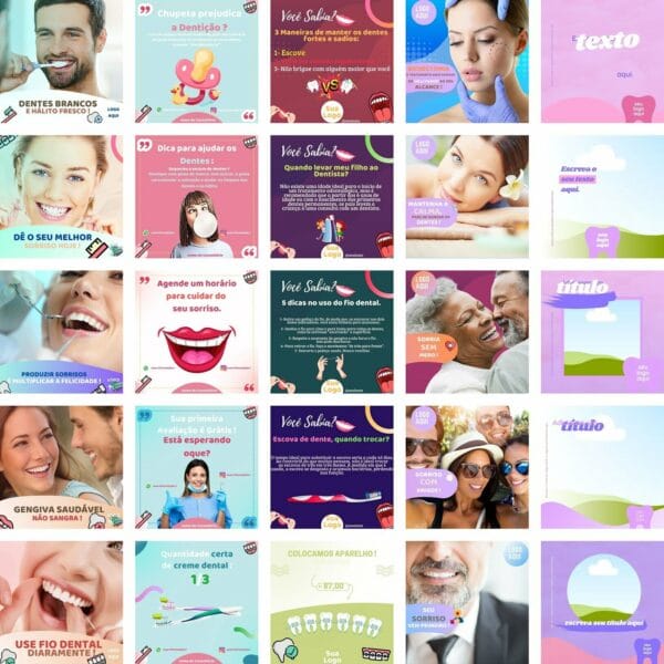 Pack Canva Dentista Odonto Template Canva 230 Artes + Bônus