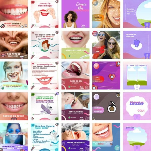 Pack Canva Dentista Odonto Template Canva 230 Artes + Bônus