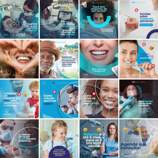Pack Canva Dentista Odonto Template Canva 90 Artes + Bônus