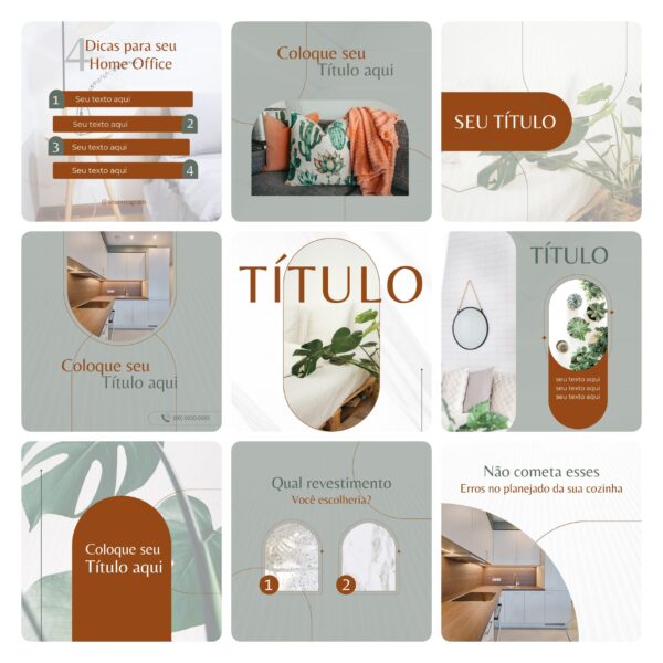 Pack Canva Designer de Interiores Template Canva 30 Artes + Bônus