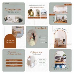 Pack Canva Designer de Interiores Template Canva 30 Artes + Bônus