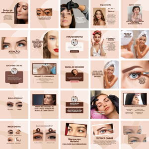 Pack Canva Designer de Sobrancelhas Template Canva 200 Artes + Bônus