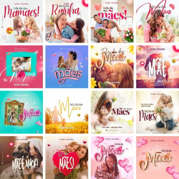 Pack Canva Dia das Mães Template Canva 32 Artes + Bônus