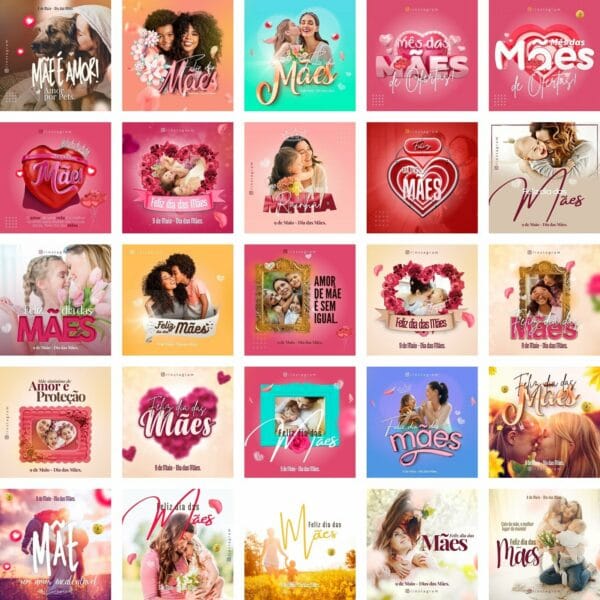 Pack Canva Dia das Mães Template Canva 42 Artes + Bônus