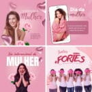 Pack Canva Dia das Mulheres Template Canva 10 Artes + Bônus