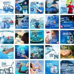 Pack Canva Distribuidora de Água Mineral Template Canva 30 Artes + Bônus