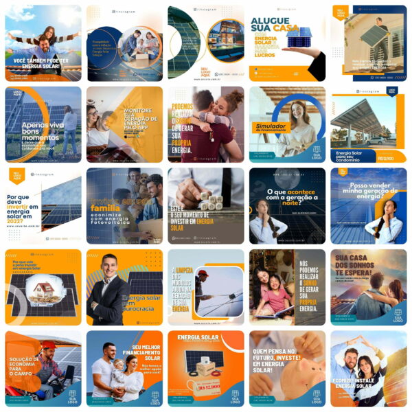 Pack Canva Energia Solar Template Canva 200 Artes + Bônus