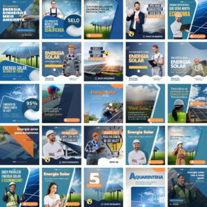 Pack Canva Energia Solar Template Canva 25 Artes + Bônus