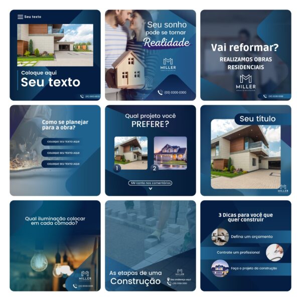 Pack Canva Engenharia Civil Template Canva 30 Artes + Bônus