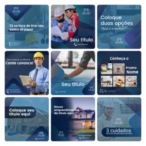 Pack Canva Engenharia Civil Template Canva 30 Artes + Bônus
