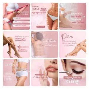 Pack Canva Estética Beleza 3.0 Template Canva 60 Artes + Bônus