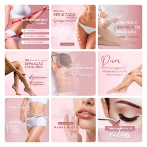 Pack Canva Estética Beleza 3.0 Template Canva 60 Artes + Bônus