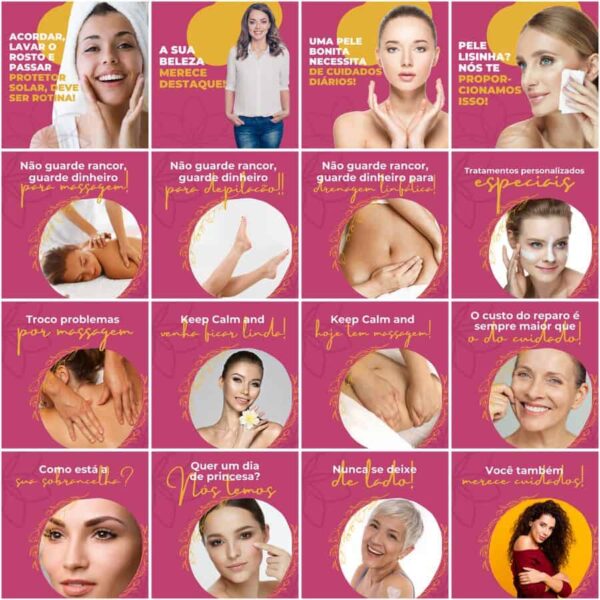 Pack Canva Estética Beleza Template Canva 200 Artes + Legendas