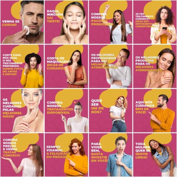 Pack Canva Estética Beleza Template Canva 200 Artes + Legendas