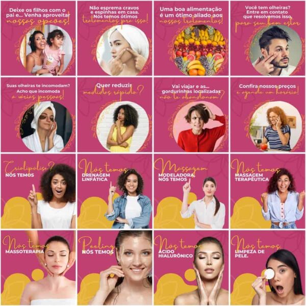 Pack Canva Estética Beleza Template Canva 200 Artes + Legendas