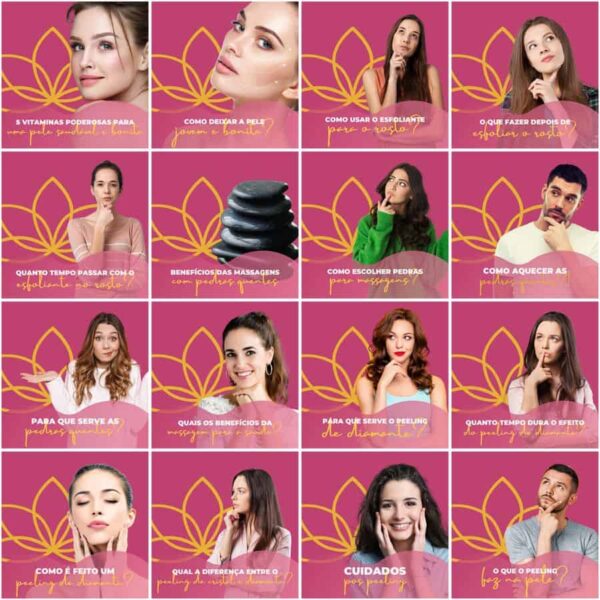 Pack Canva Estética Beleza Template Canva 200 Artes + Legendas