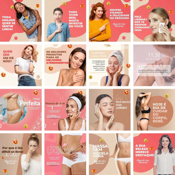 Pack Canva Estética Beleza Template Canva 40 Artes + Bônus