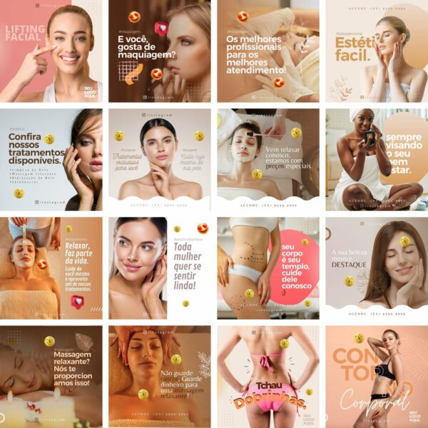 Pack Canva Estética Template Canva 43 Artes + Bônus