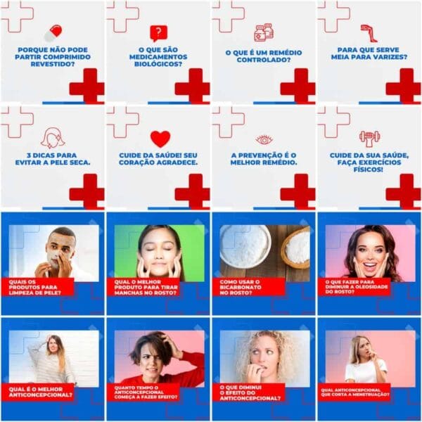 Pack Canva Farmácia Drogaria Template Canva 200 Artes + Legendas