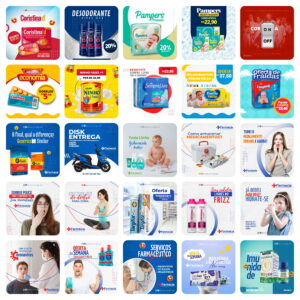 Pack Canva Farmacia Drogaria Template Canva 50 Artes + Bônus