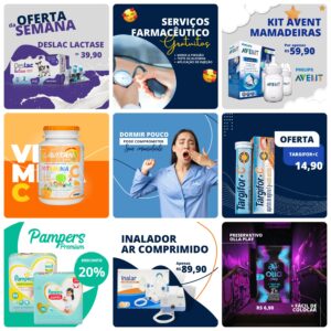Pack Canva Farmácia Template Canva 50 Artes + Bônus