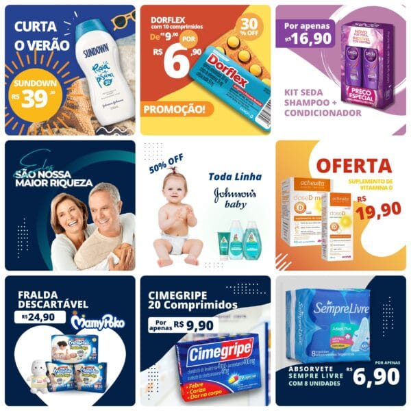 Pack Canva Farmácia Template Canva 50 Artes + Bônus