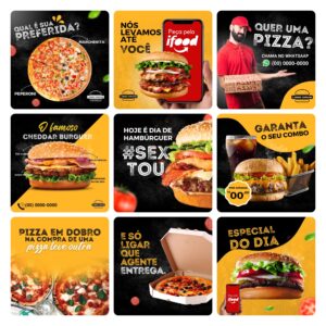 Pack Canva Fast Food Template Canva 30 Artes + Bônus