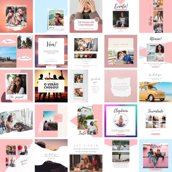 Pack Canva Feed Post Instagram 2.0 Template Canva 100 Artes + Bônus