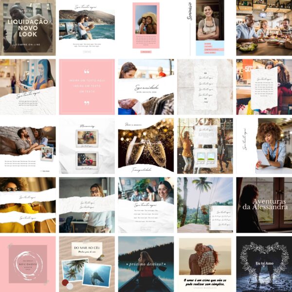 Pack Canva Feed Post Instagram 2.0 Template Canva 100 Artes + Bônus