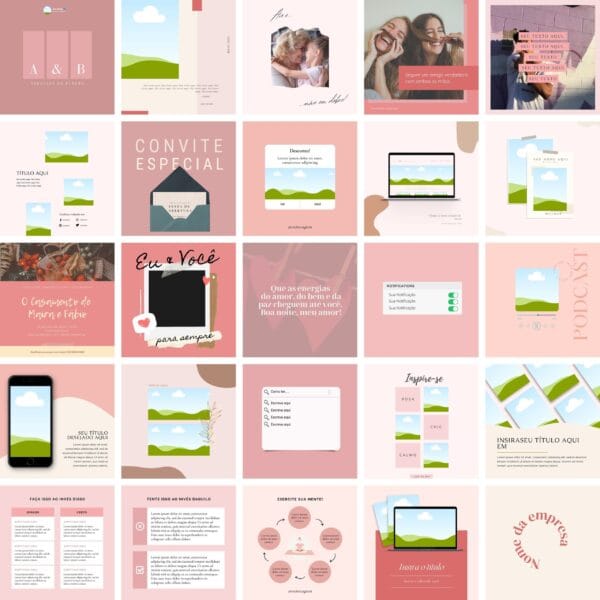 Pack Canva Feed Post Instagram 3.0 Template Canva 100 Artes + Bônus
