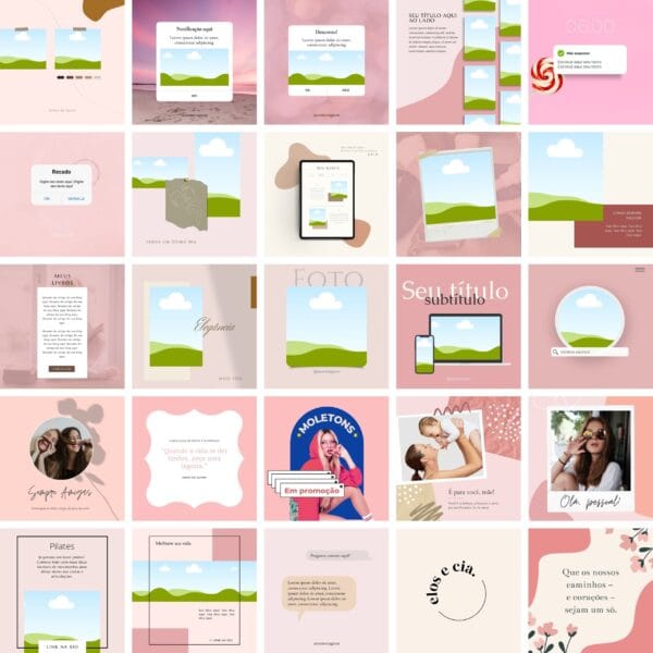 Pack Canva Feed Post Instagram 3.0 Template Canva 100 Artes + Bônus