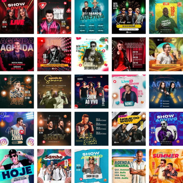 Pack Canva Festa Eventos Shows Template Canva 60 Artes + Bônus