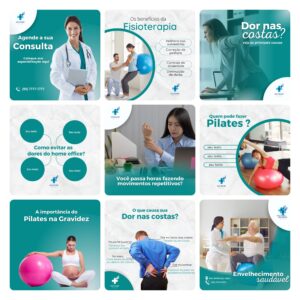 Pack Canva Fisioterapia Template Canva 30 Artes + Bônus
