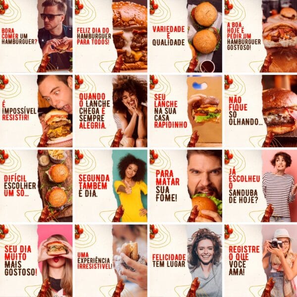 Pack Canva Hamburgueria Template Canva 200 Artes + Legendas