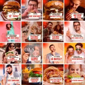 Pack Canva Hamburgueria Template Canva 200 Artes + Legendas