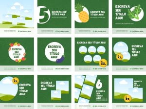 Pack Canva Hortifruti Sacolão Feira Template Canva 12 Artes + Bônus