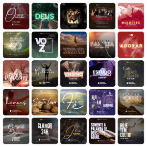 Pack Canva Igreja Culto Gospel Template Canva 80 Artes + Bônus