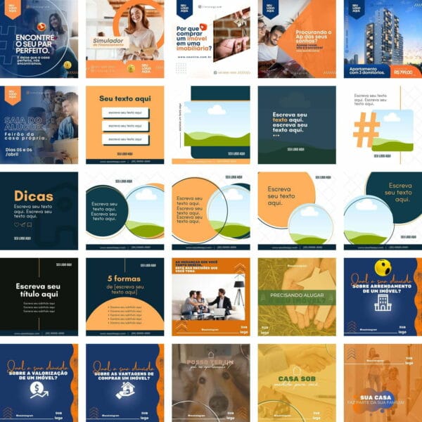 Pack Canva Imobiliaria Imoveis Template Canva 255 Artes + Bônus