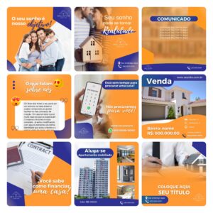 Pack Canva Imobiliária Template Canva 30 Artes + Bônus