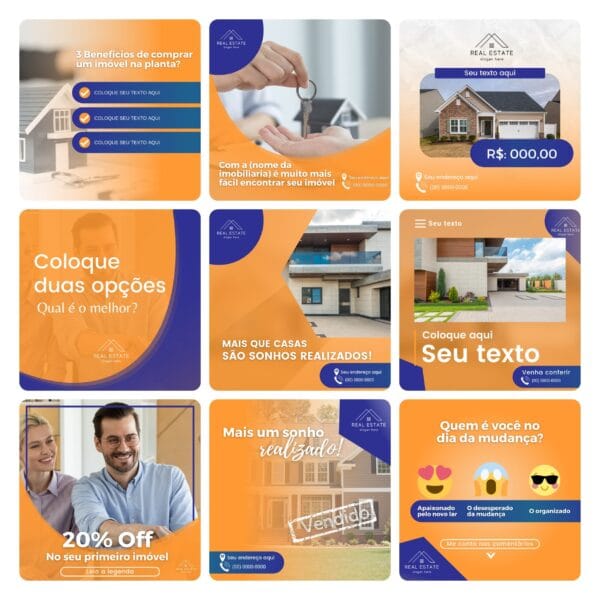 Pack Canva Imobiliária Template Canva 30 Artes + Bônus