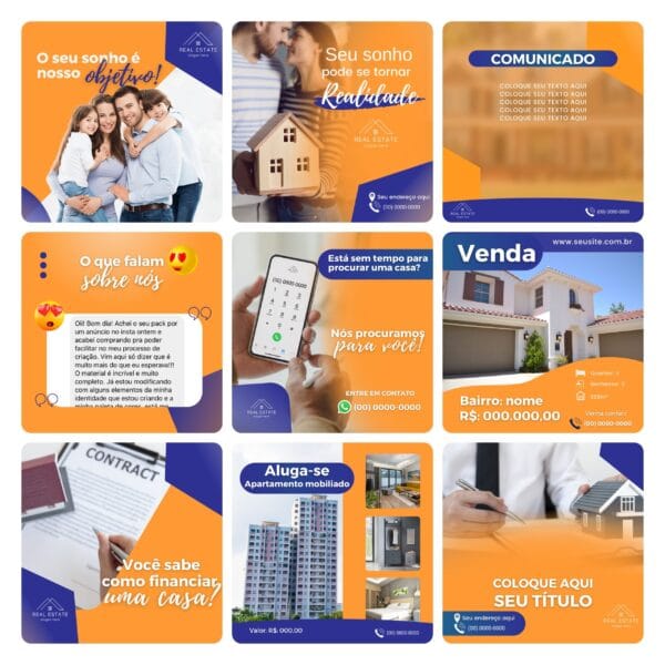 Pack Canva Imobiliária Template Canva 30 Artes + Bônus
