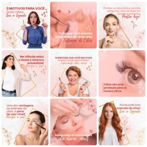 Pack Canva Lash Designer Template Canva 30 Artes + Bônus