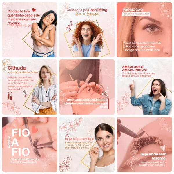 Pack Canva Lash Designer Template Canva 30 Artes + Bônus
