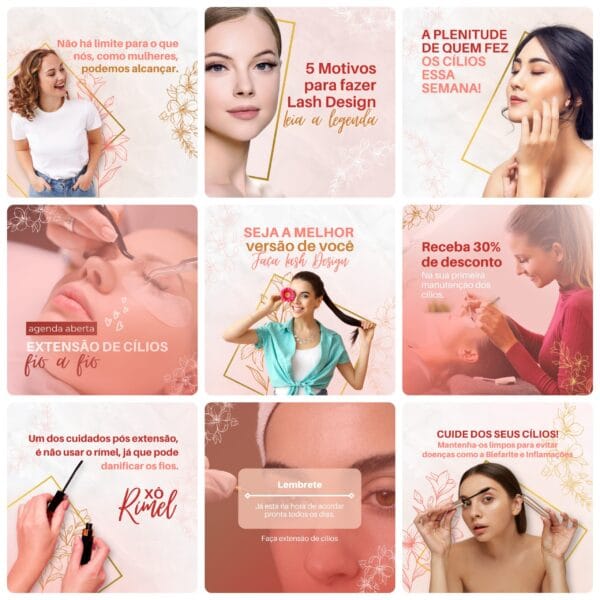 Pack Canva Lash Designer Template Canva 30 Artes + Bônus