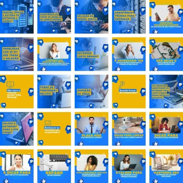 Pack Canva Loja de Informática Template Canva 200 Artes + Bônus